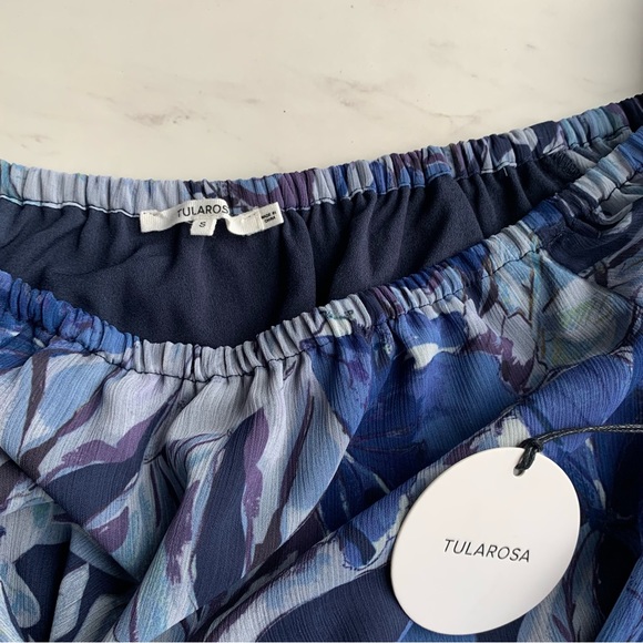 Tularosa Marty Midi Dress midnight floral off the shoulder NWT - Picture 7 of 11